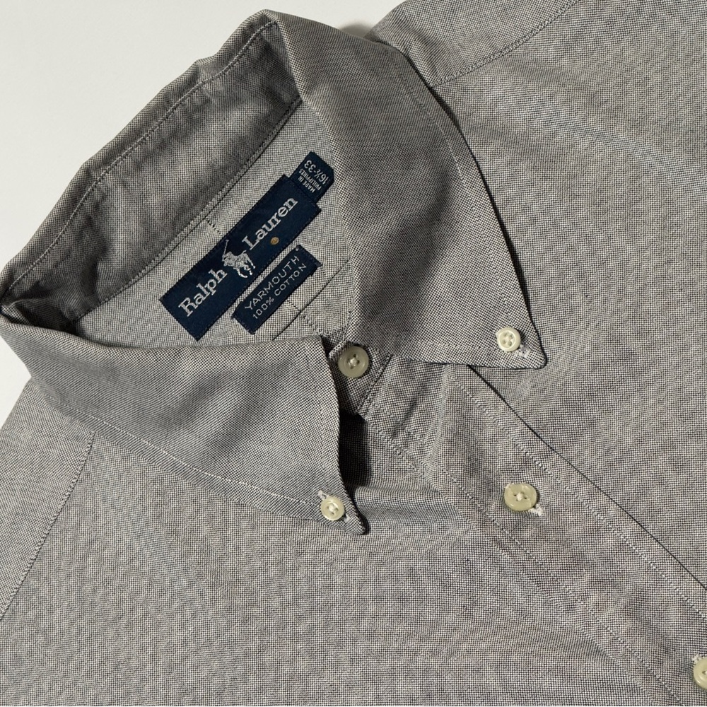 Ralph Lauren Gray Yarmouth Oxford Casual Button Down Shirt ~ Perfect